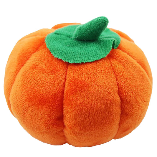 Dog Plush Toy Cute Pumpkin Shape Squeaky Bite Resistant Stuffed Dog Plush Toy for Teeth Grinding Relieve Boredom