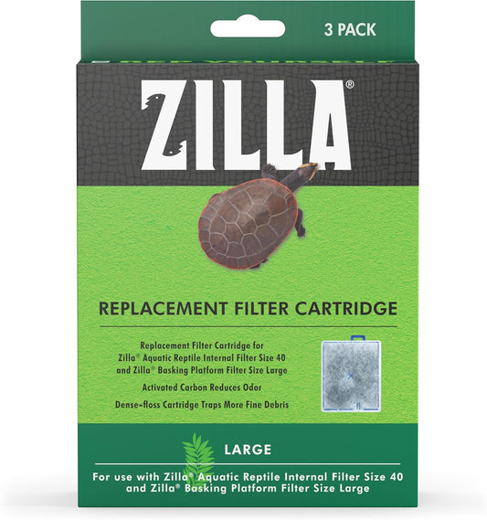 Reptile Pet Terrarium Water Filter Replacement Cartridge, Large, 3-Pack