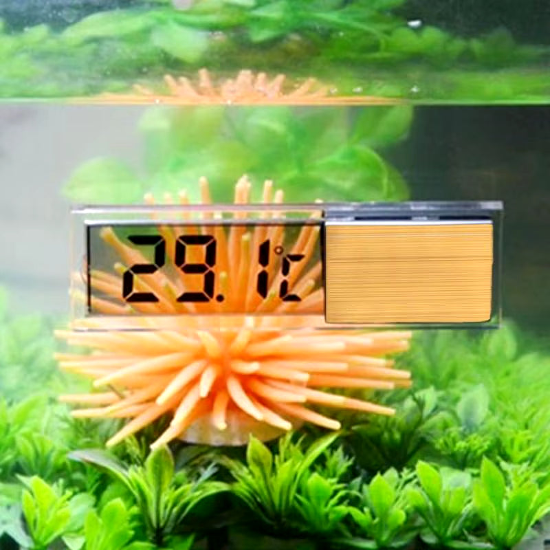 Digital Electronic Aquarium Thermometer, Plastic, Metal, 3D, Fish Tank Temp Meter, Gold, Silver, New Arrival