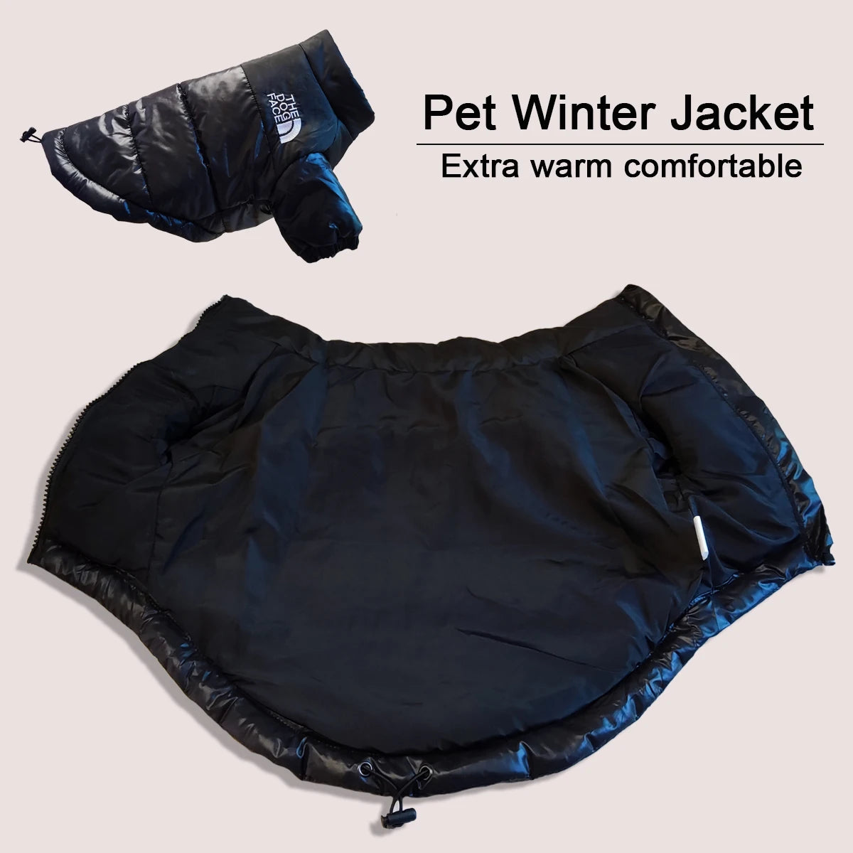 Large Winter Pet Dog Clothes French Bulldog Puppy Warm Windproof Jacket Small Medium Dog Reflective Coat Chihuahua Pet Outfits