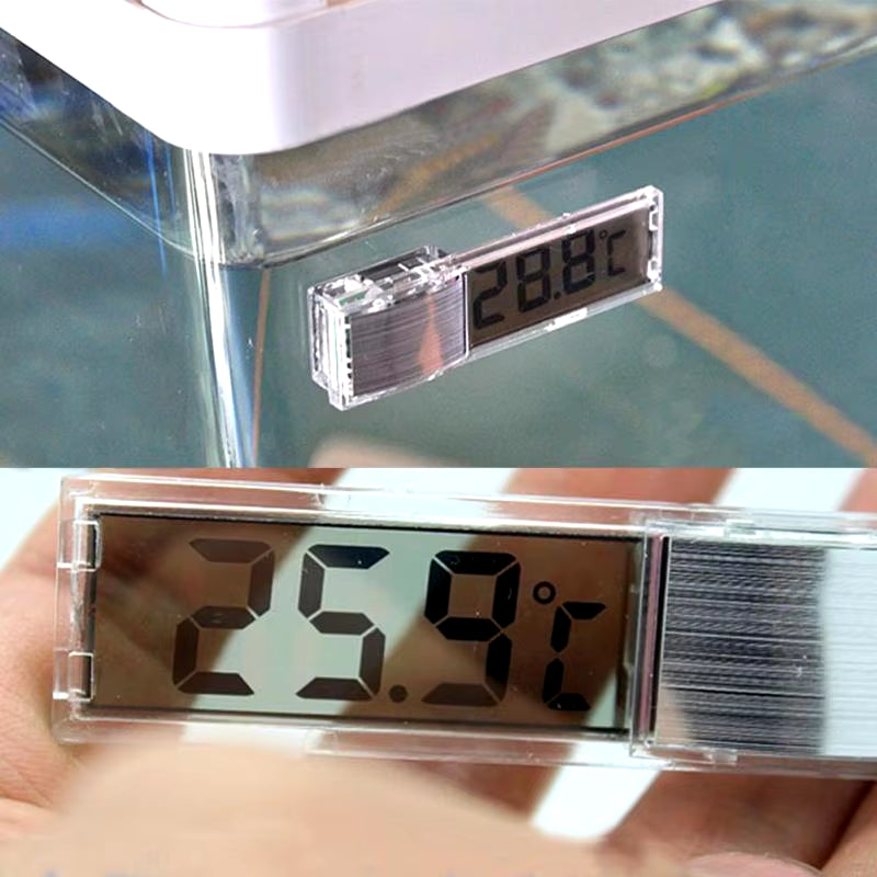 Digital Electronic Aquarium Thermometer, Plastic, Metal, 3D, Fish Tank Temp Meter, Gold, Silver, New Arrival