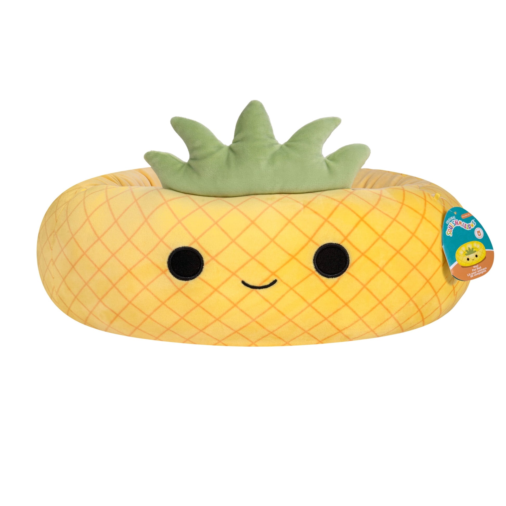 24 Inch Pineapple Pet Bed - Medium Ultrasoft Official  Plush Pet Bed