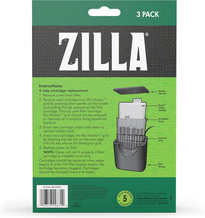 Reptile Pet Terrarium Water Filter Replacement Cartridge, Large, 3-Pack